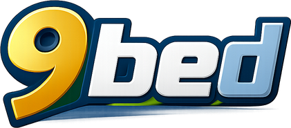 9 bed logo on dark header for homepage